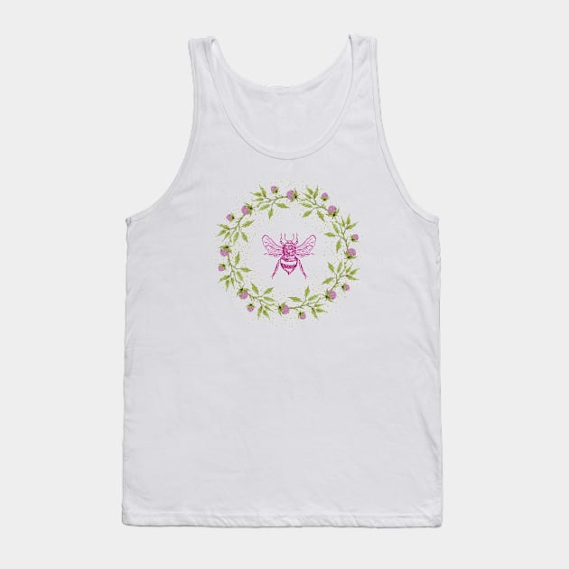 Wreath of honey clover flowers with bee Tank Top by annaazart